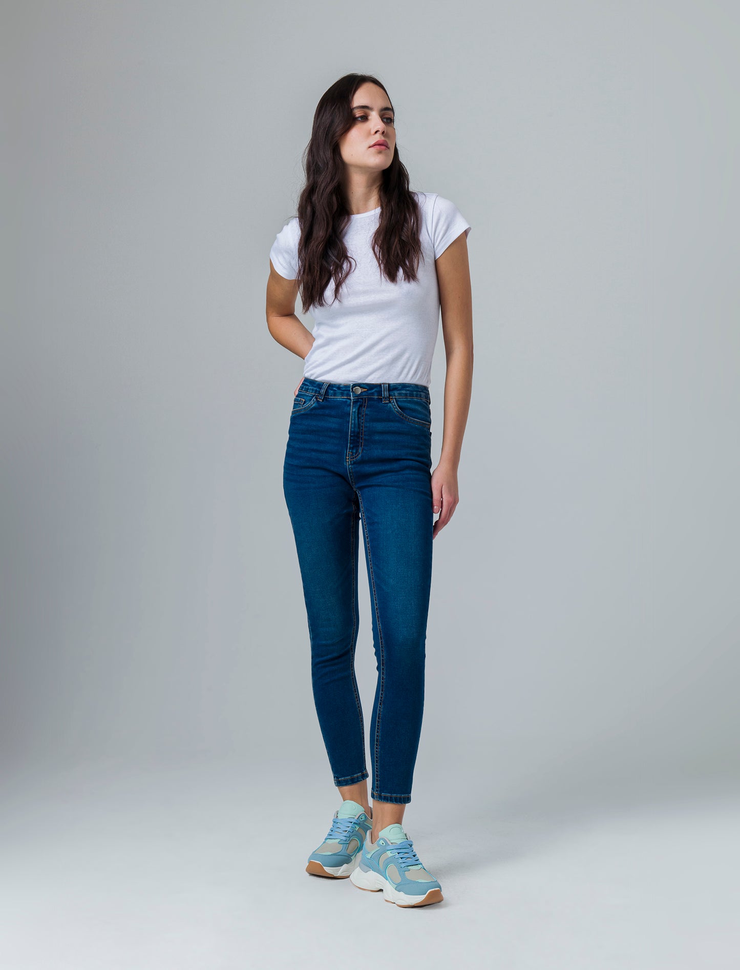 Jeans basico skinny da donna - DENIM SCURO