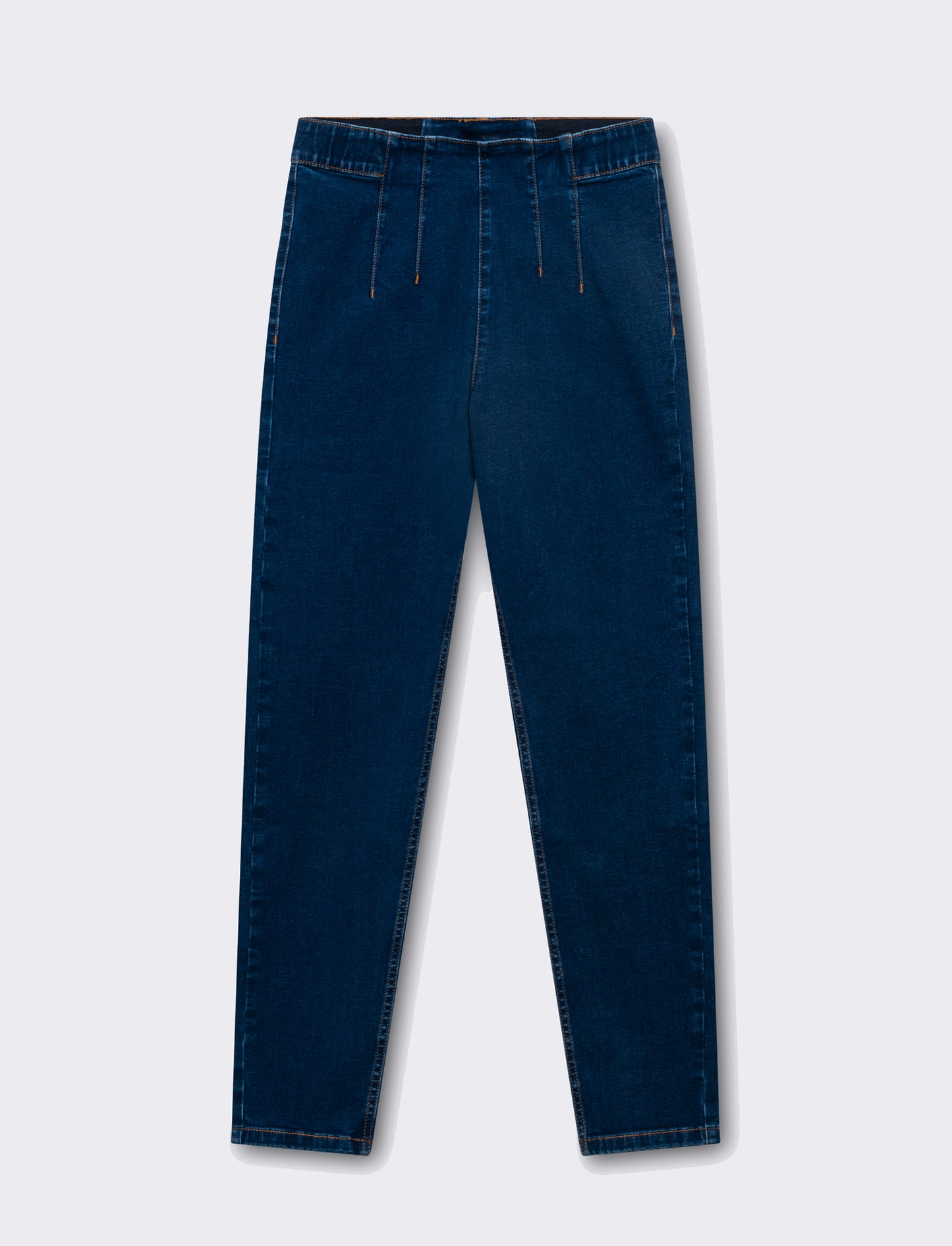 Skinny jeans con elastico in vita da donna - DENIM SCURO