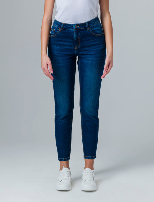 Low waist denim pants da donna - DENIM SCURO