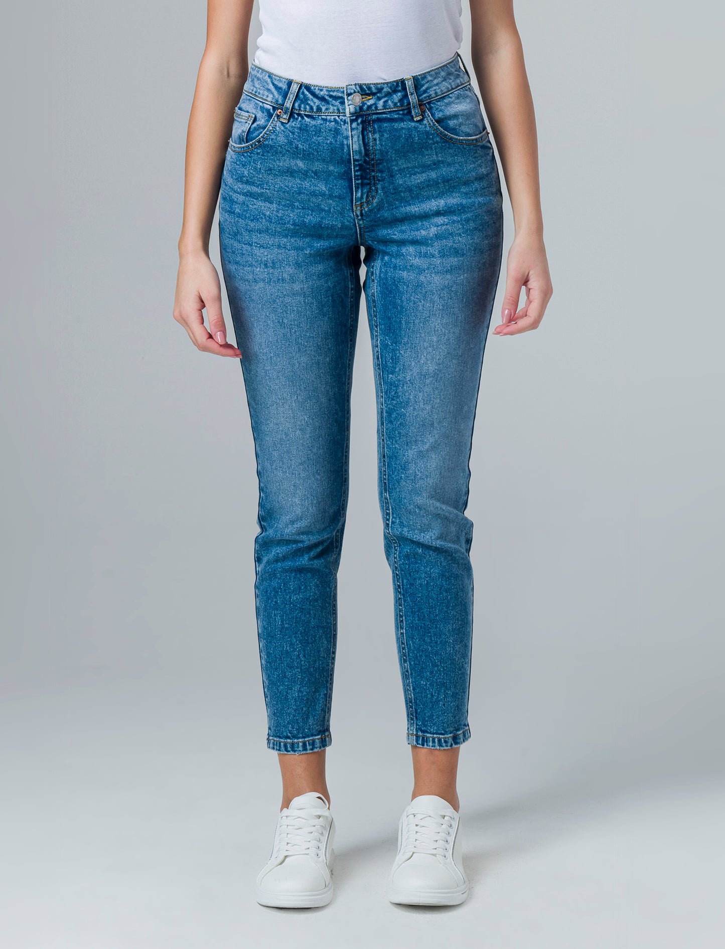 Low waist denim pants da donna - Denim