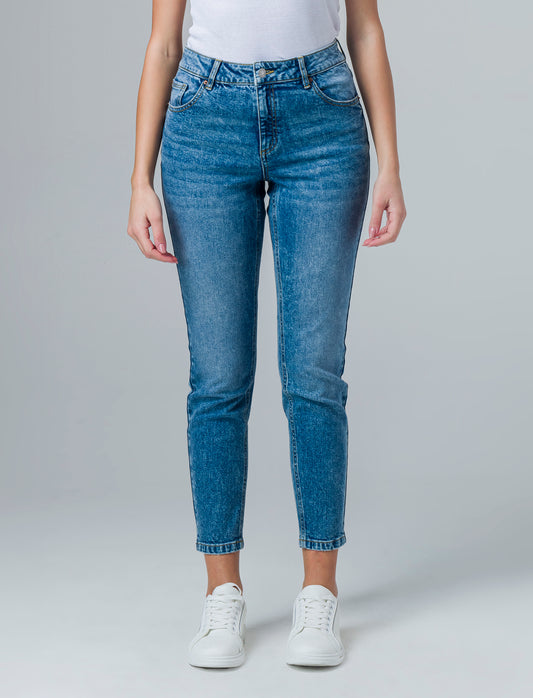 Low waist denim pants da donna - Denim