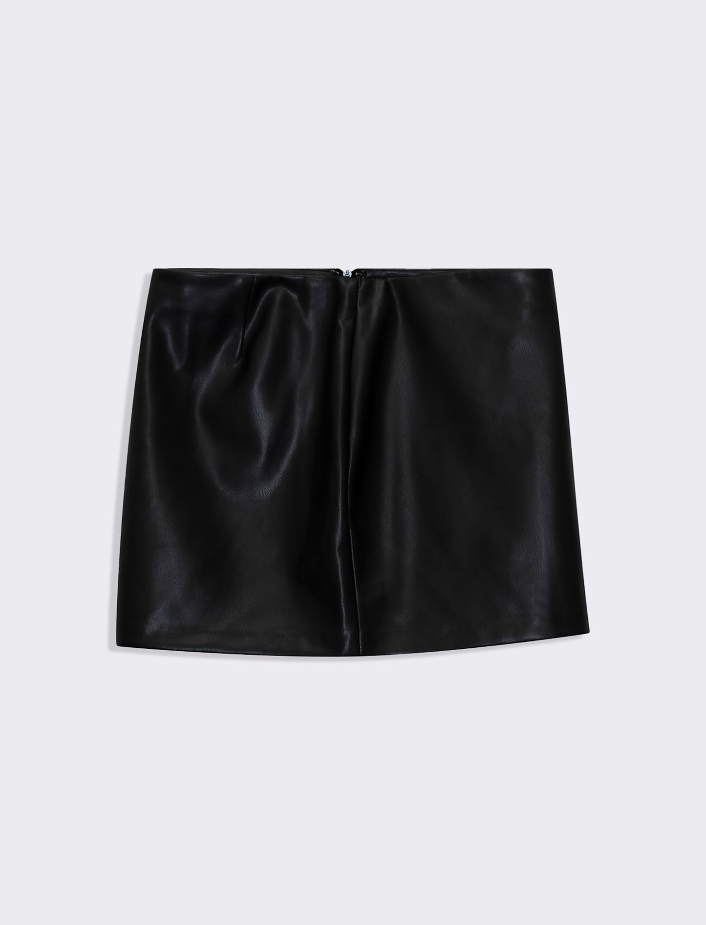 Woman's faux leather mini skirt - Black