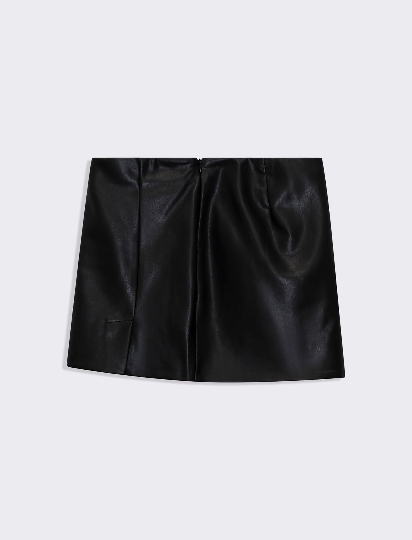 Woman's faux leather mini skirt - Black