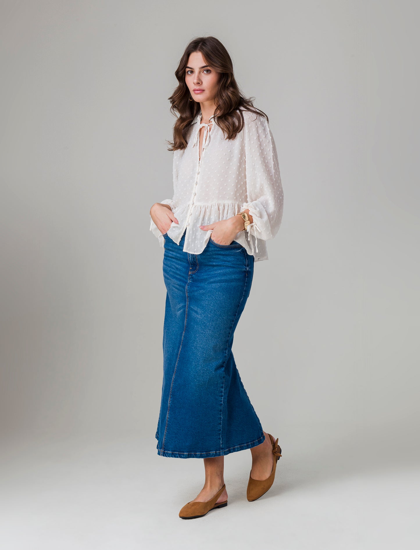 Longuette denim da donna - DENIM SCURO