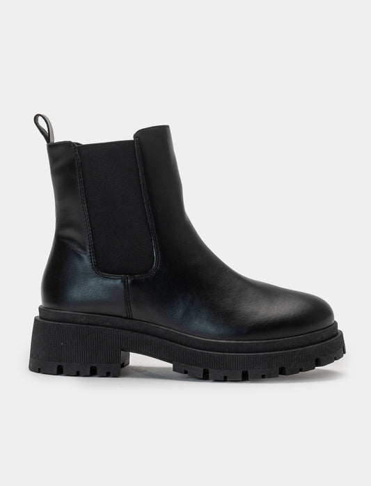 Black Polyurethane Cararmatro Bottom Boot - Black