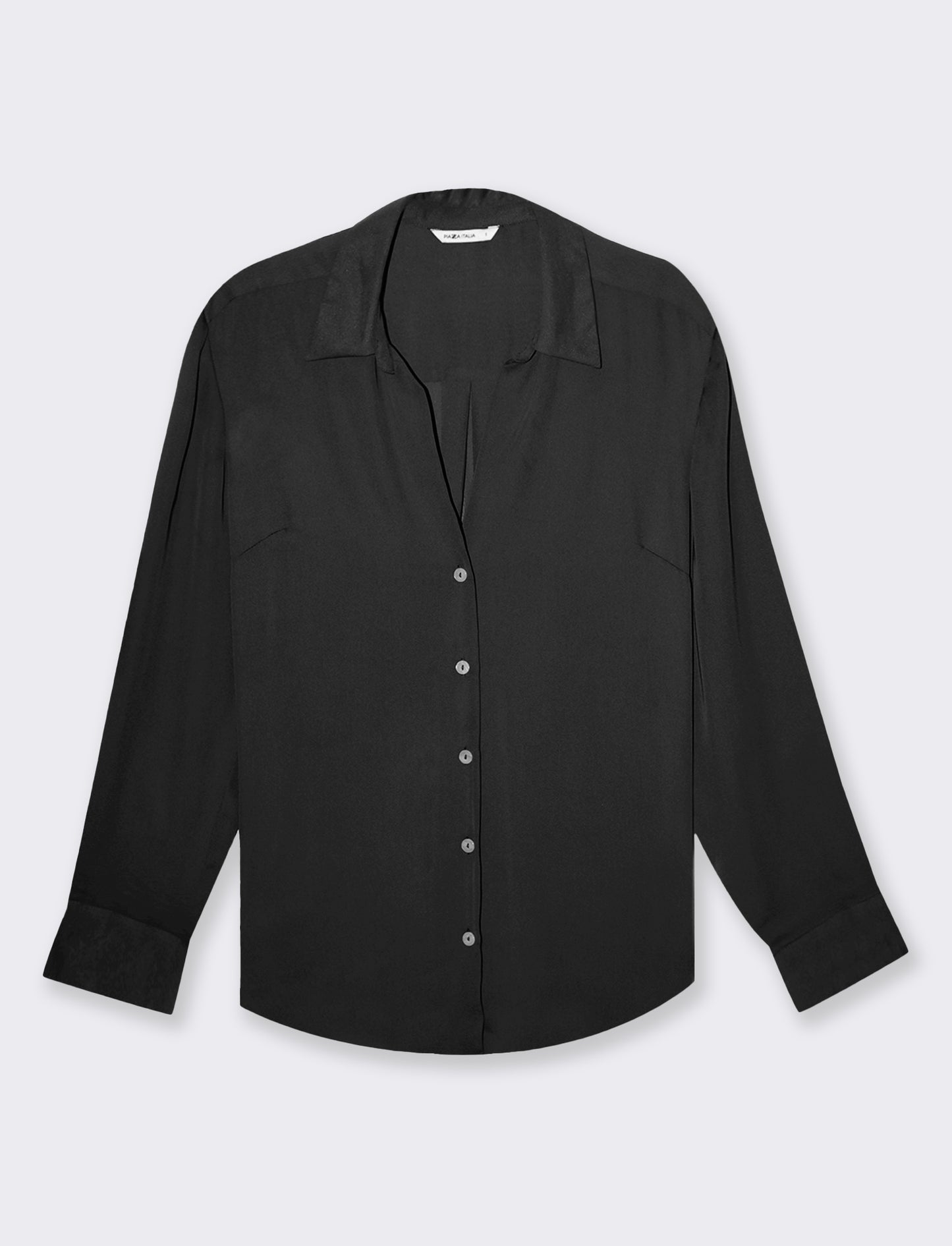 Camicia con spacchi sui fianchi da donna - Nero