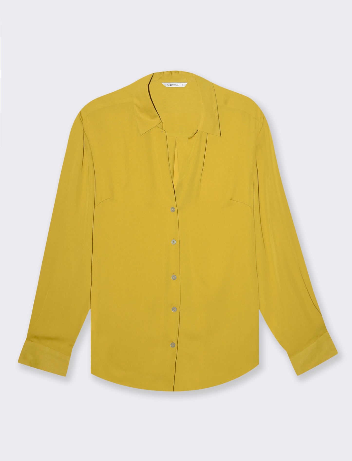 Woman's side-slit shirt for stylish comfort - Yellow