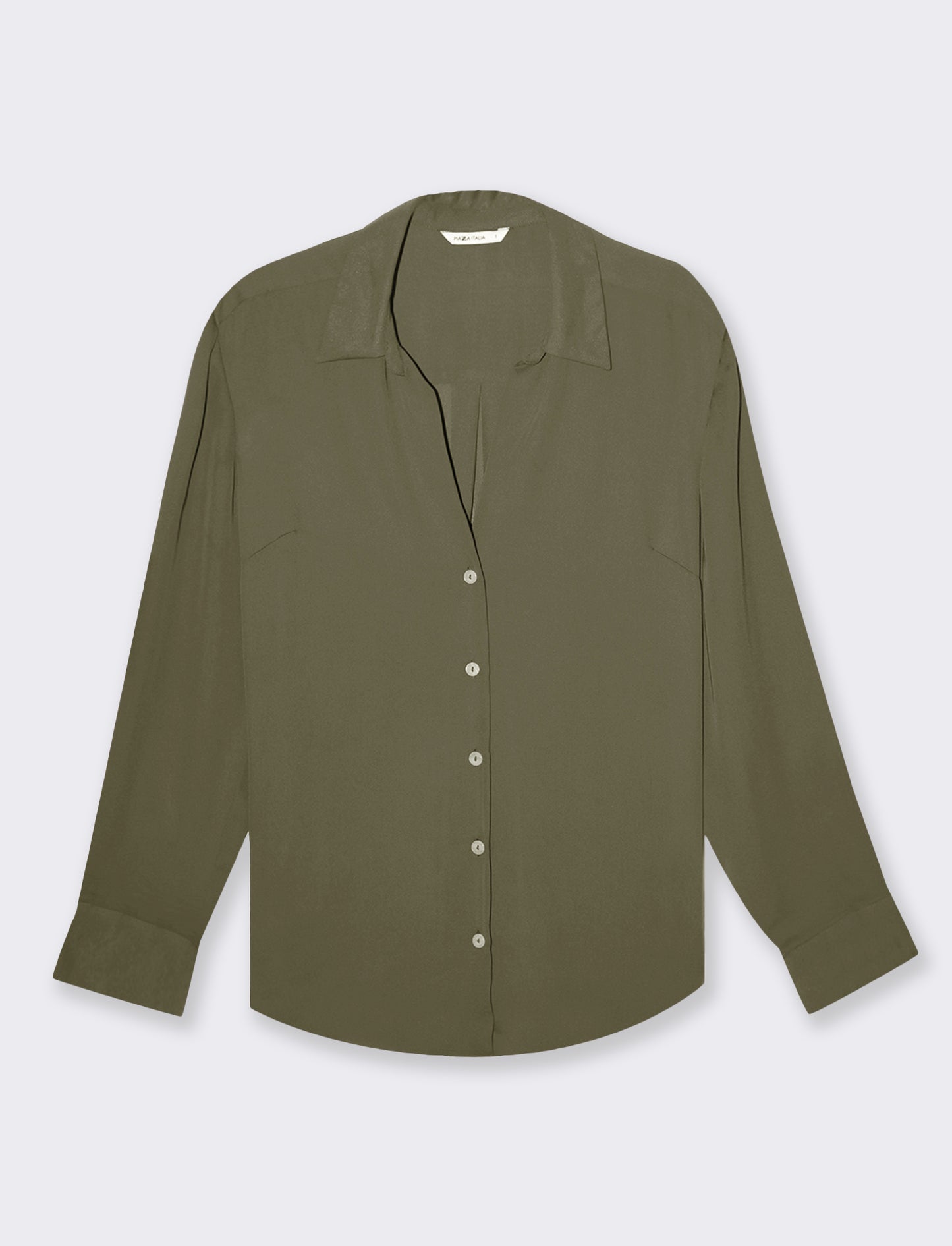 Camicia con spacchi sui fianchi da donna - Verde militare