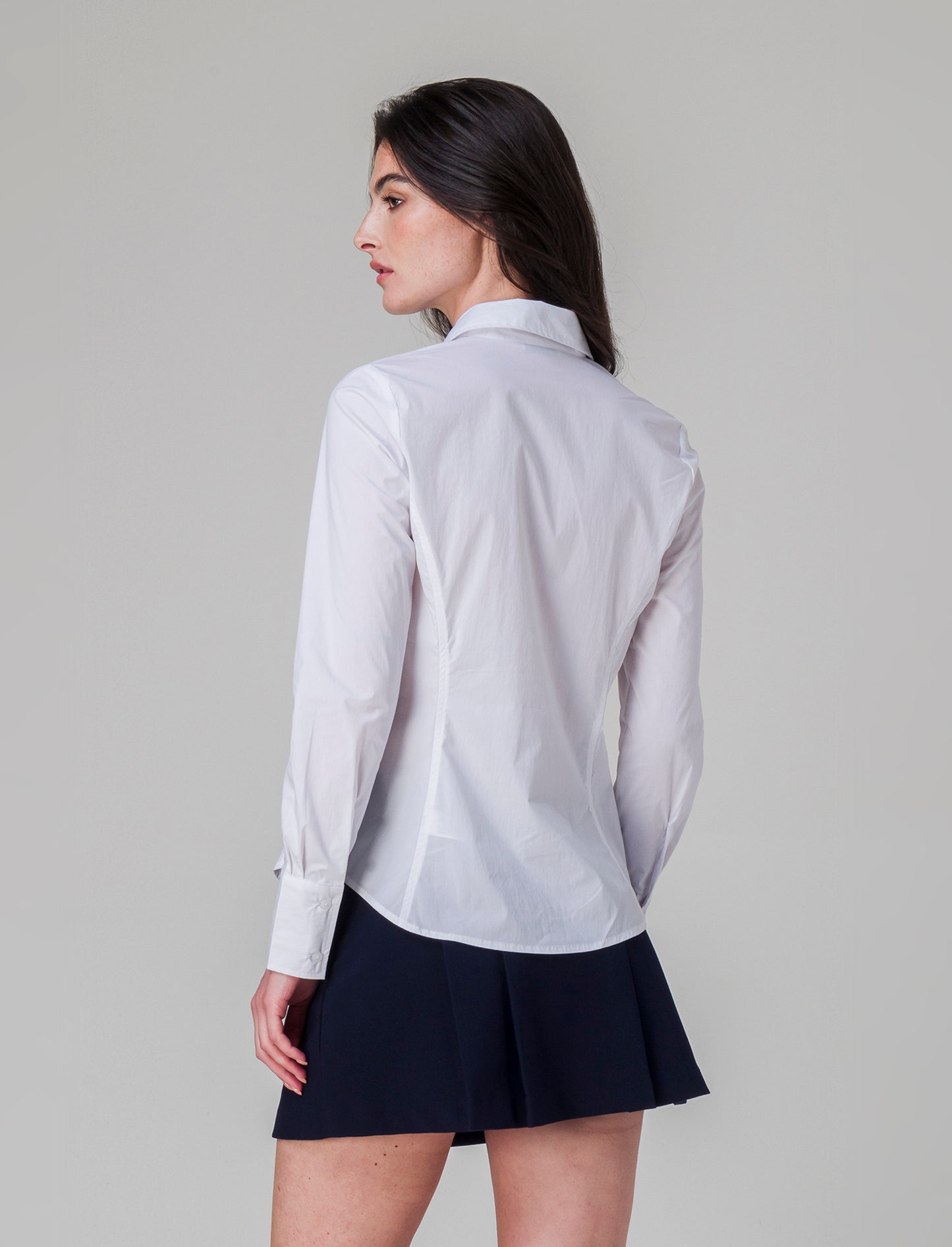 Woman's stretch canvas shirt - White