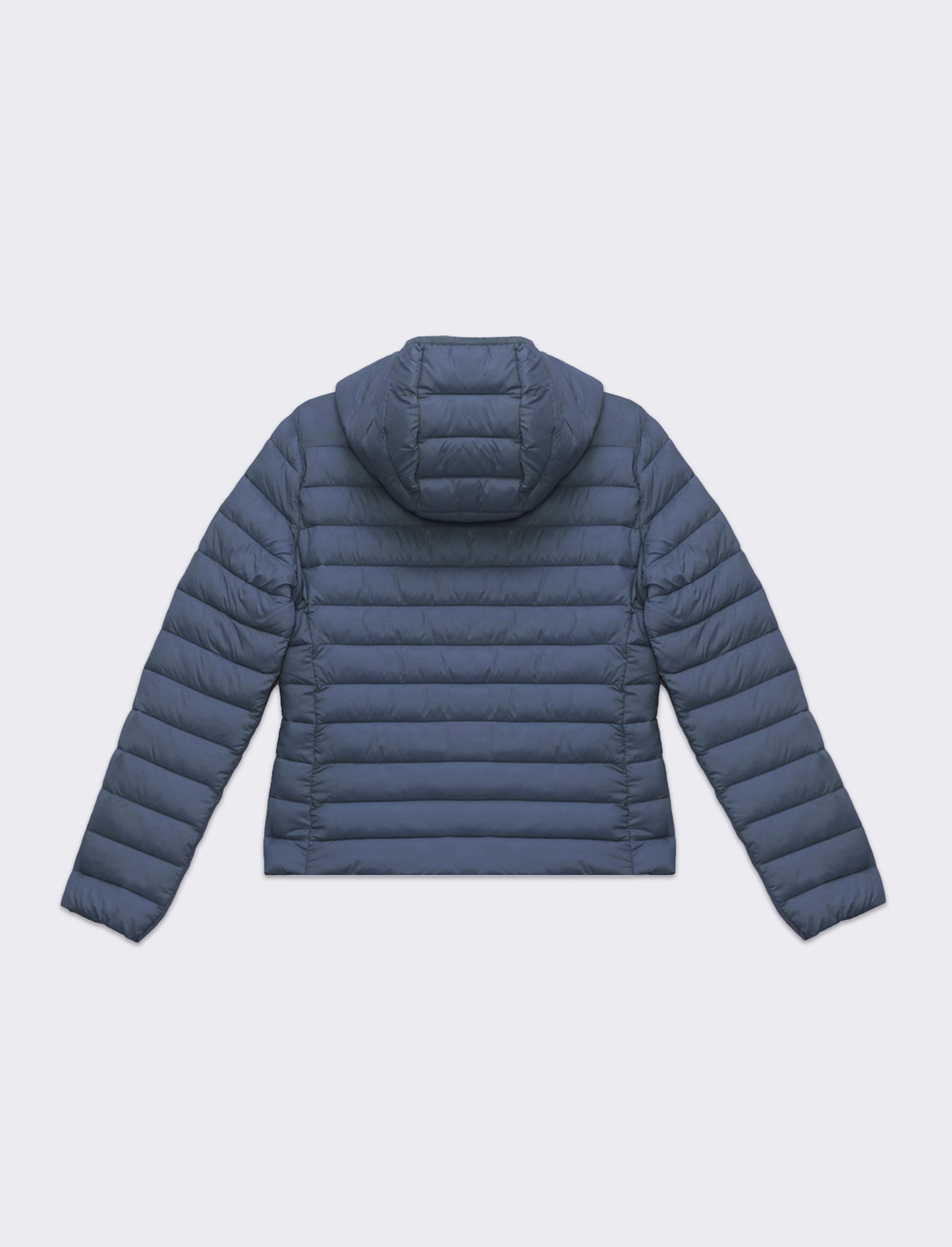 Giubbotto imbottito con cappuccio da donna - Denim