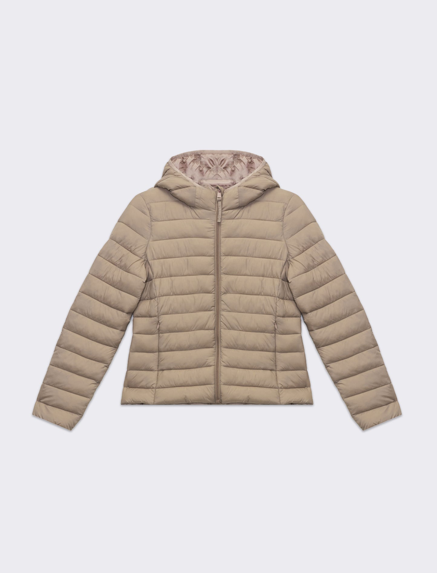 Giubbotto imbottito con cappuccio da donna - Beige corda