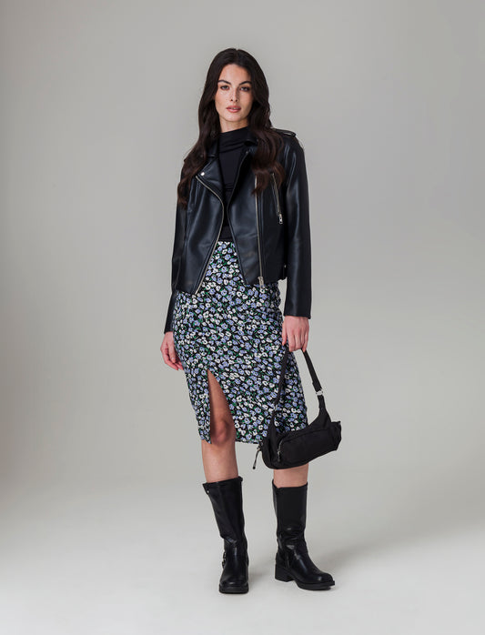 Giubbotto modello biker da donna - Nero