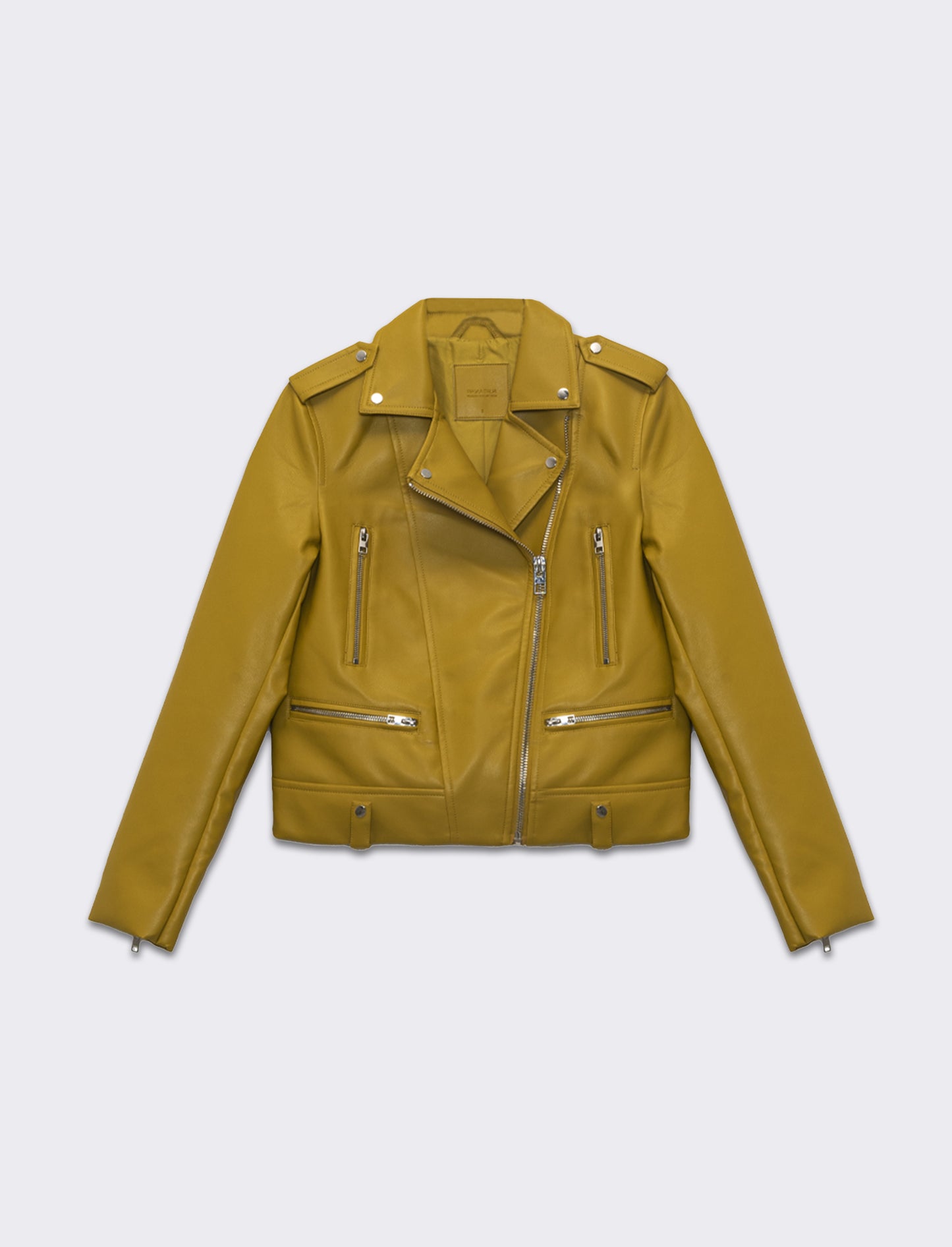 Woman's biker style jacket for men - Yellow