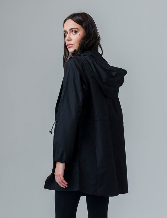 Parka con cappuccio da donna - Nero