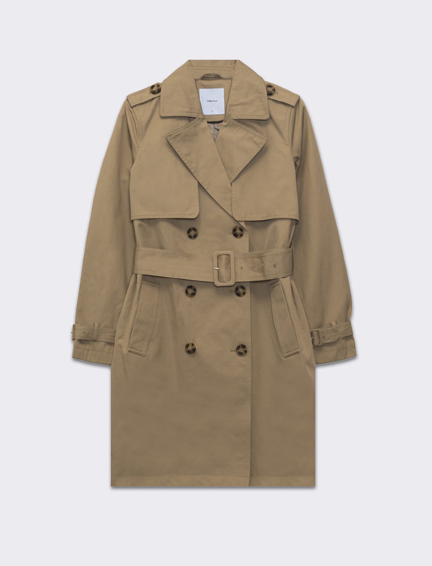 Trench con cintura da donna - Beige fieno