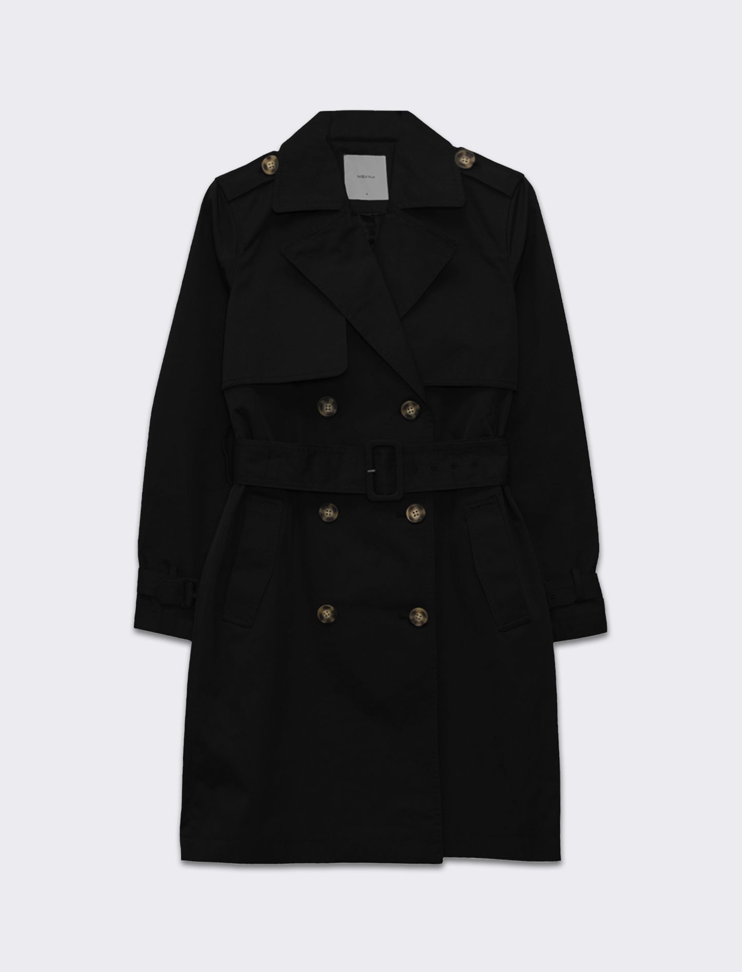 Trench con cintura da donna - Nero