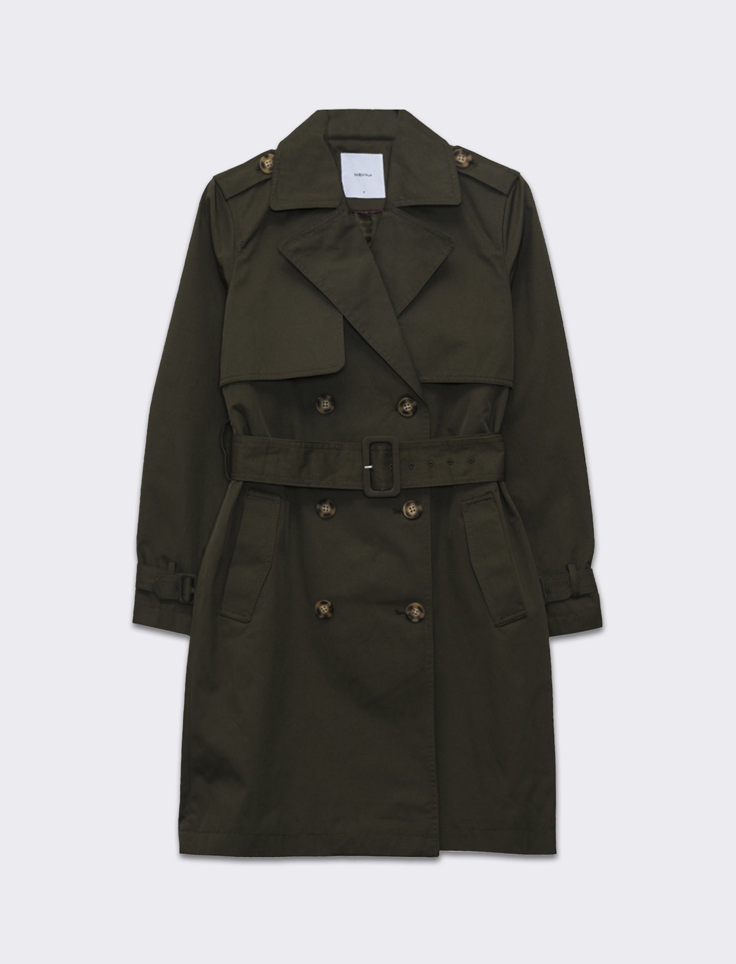 Trench con cintura da donna - Verde militare