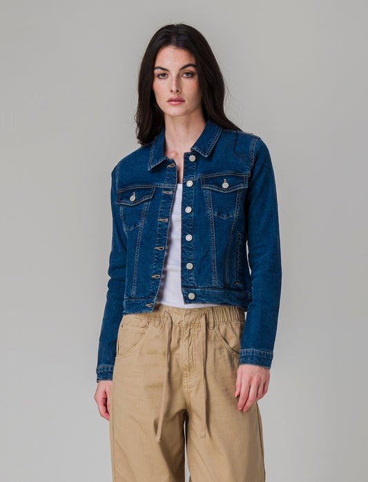 Giubbotto di jeans slim da donna - Denim