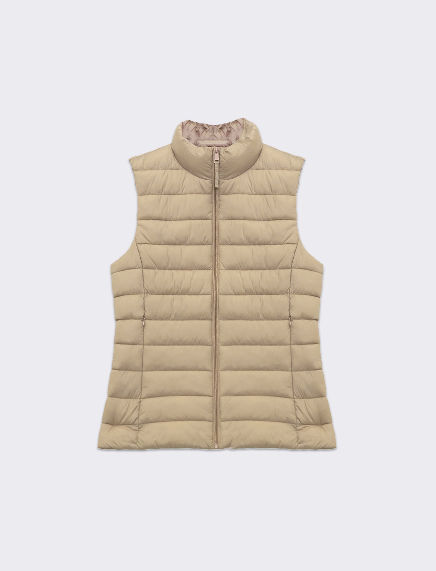 Giubbotto smanicato imbottito da donna - Beige corda