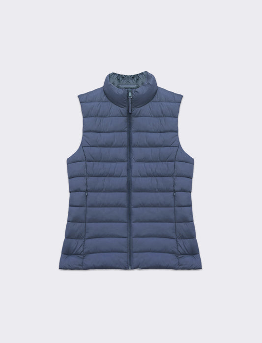 Giubbotto smanicato imbottito da donna - Denim