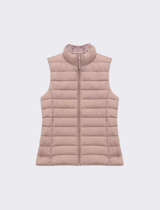 Giubbotto smanicato imbottito da donna - Rosa antico