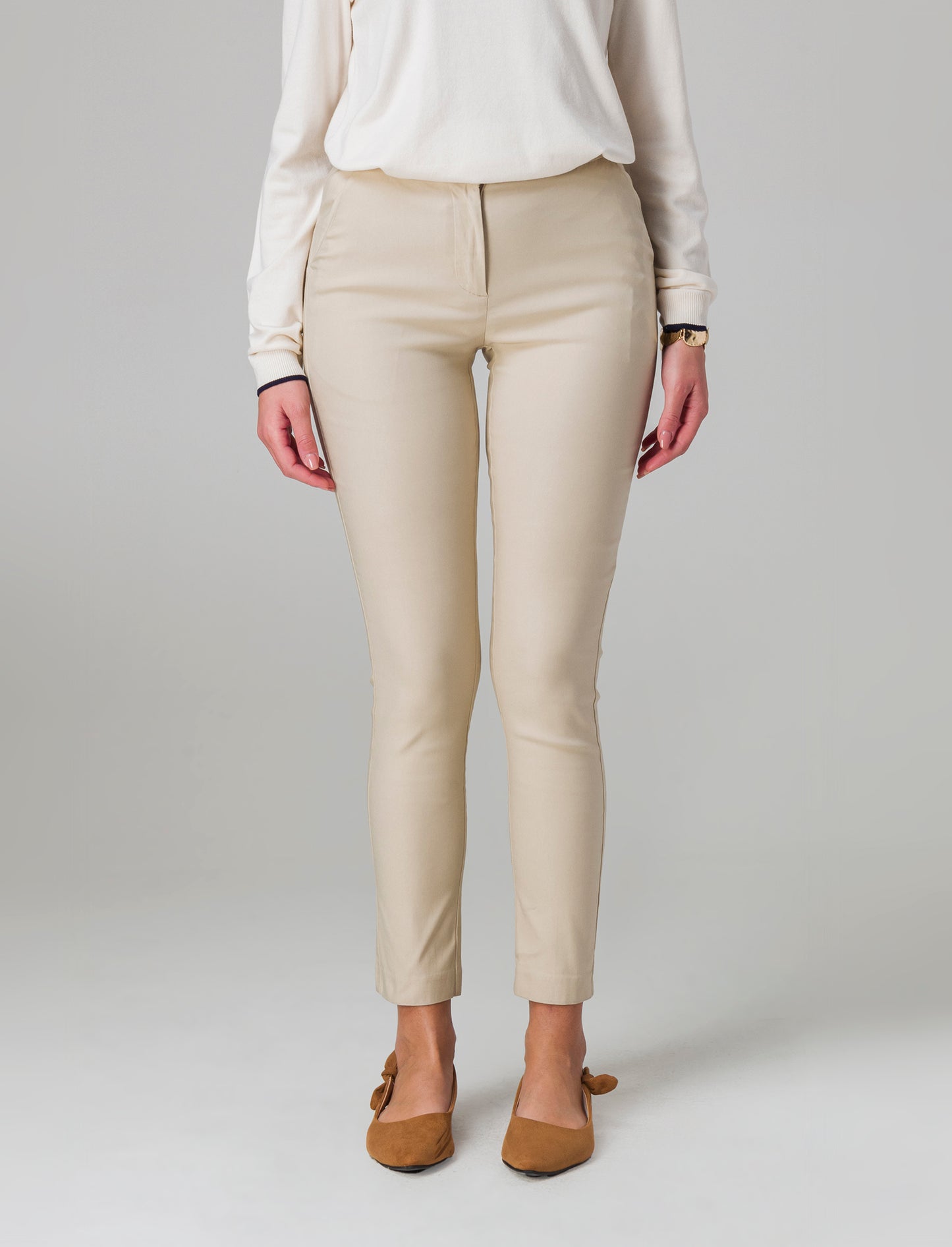 Woman's bengaline trousers for stylish comfort - Brown