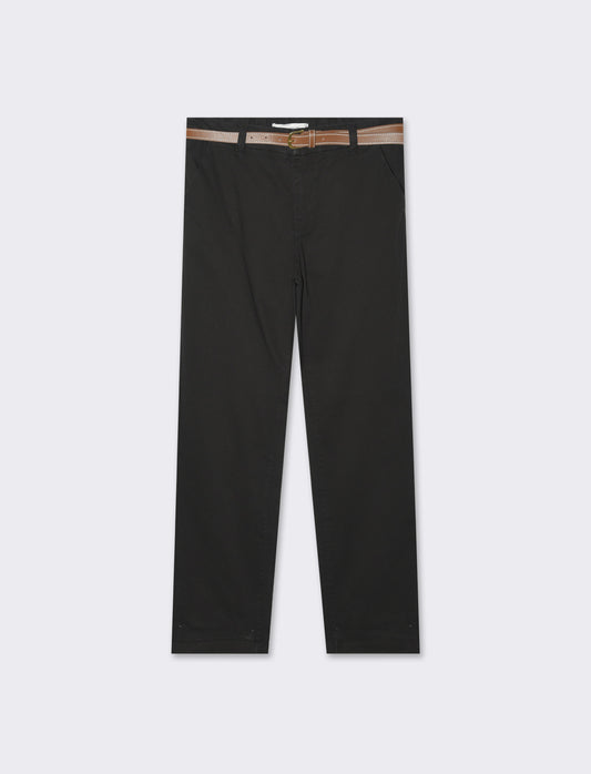 Woman's chino pants with belt - Black