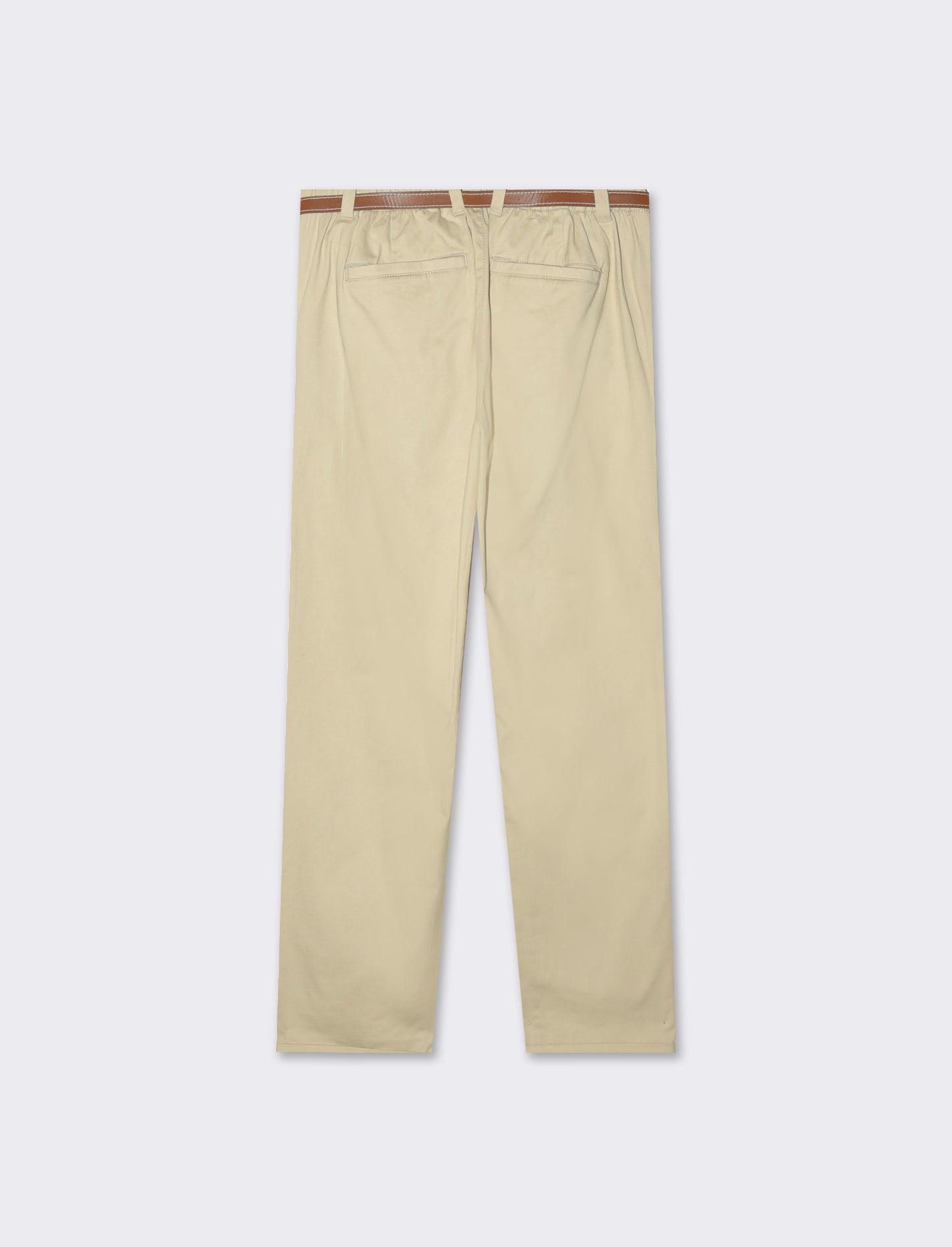 Woman's chino pants with belt - Brown