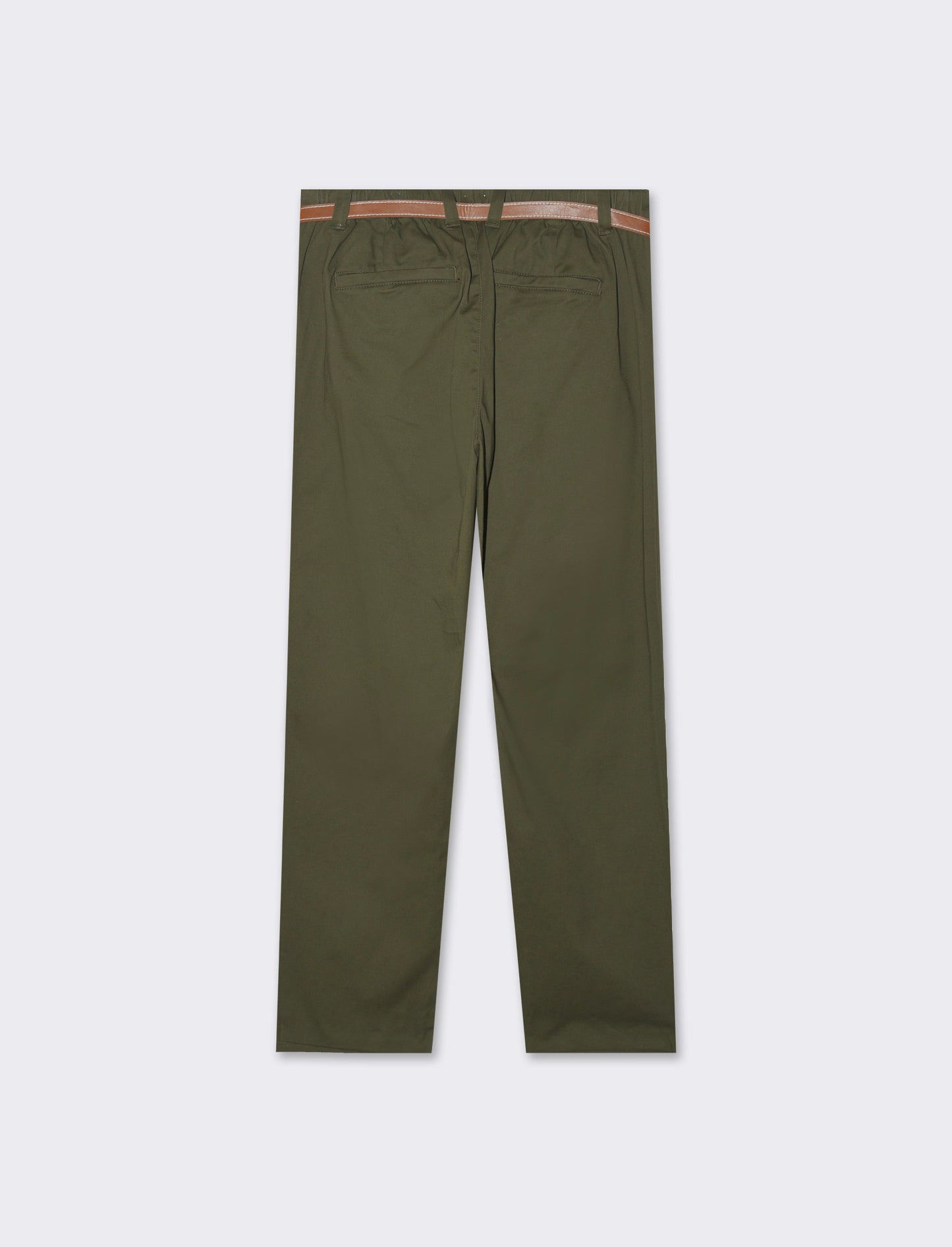 Woman's chino pants with belt - Green