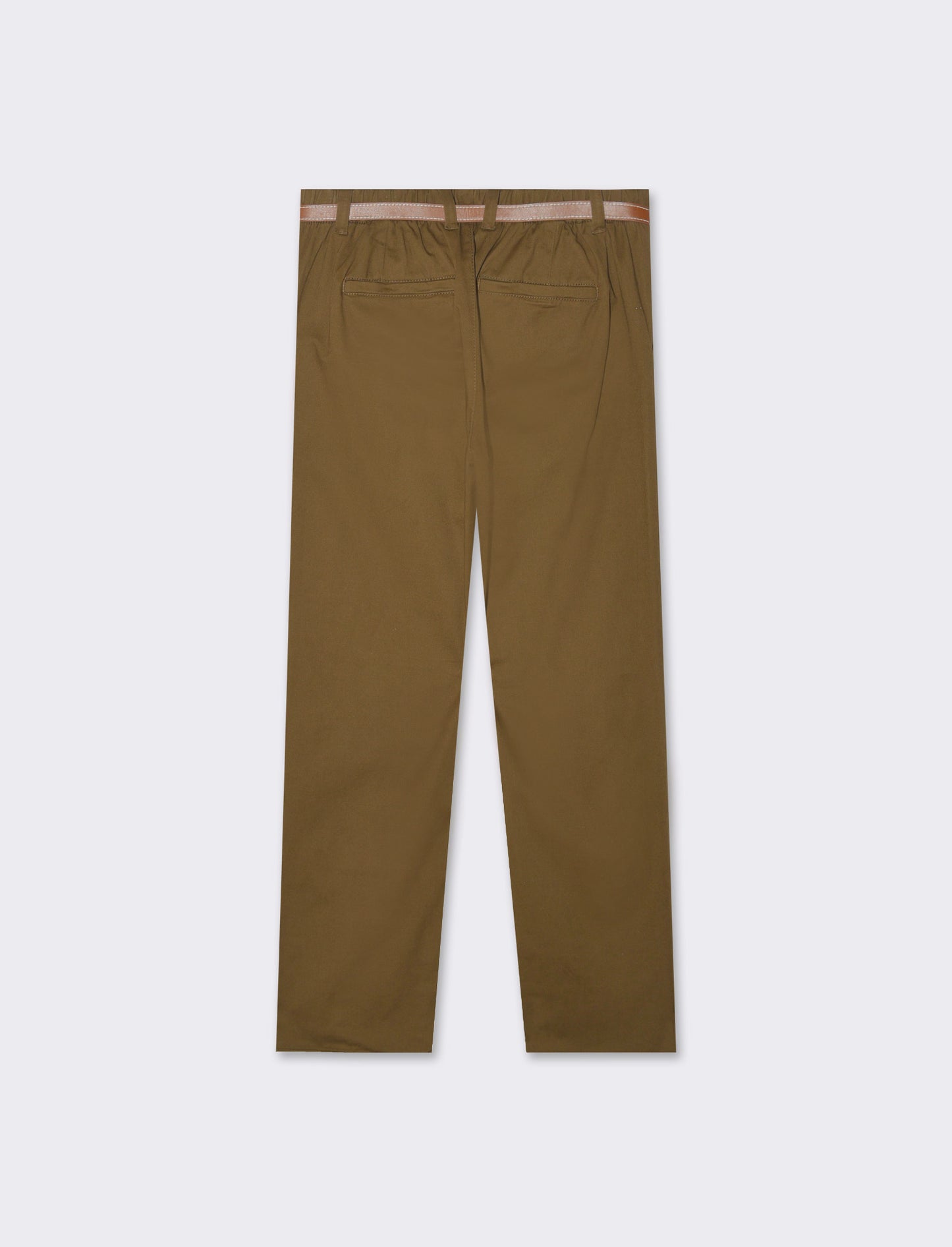 Woman's chino pants with belt - Brown