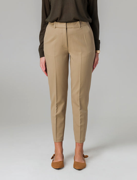 Pantalone basico da donna - Beige fieno