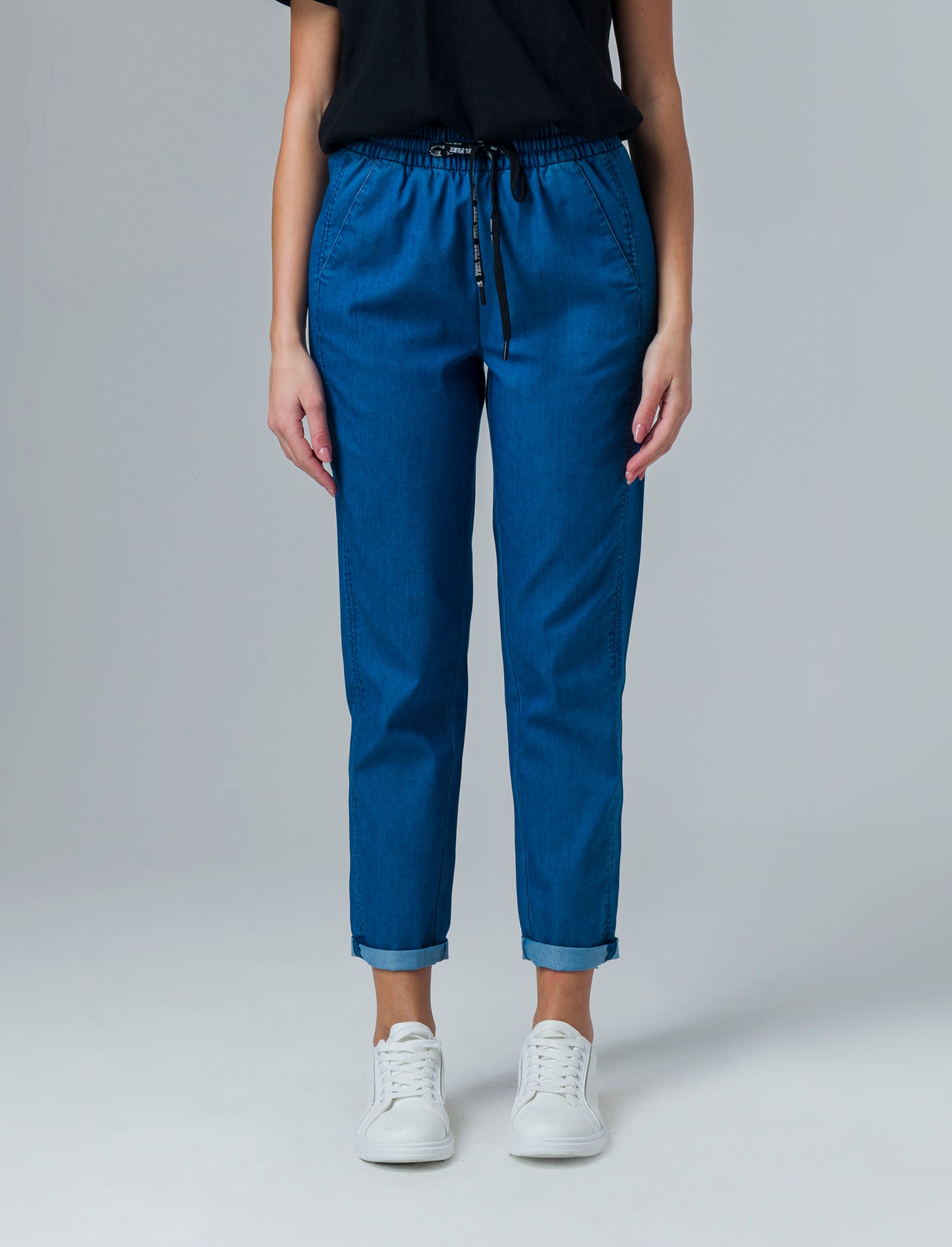 Pantalone con coullisse da donna - Denim