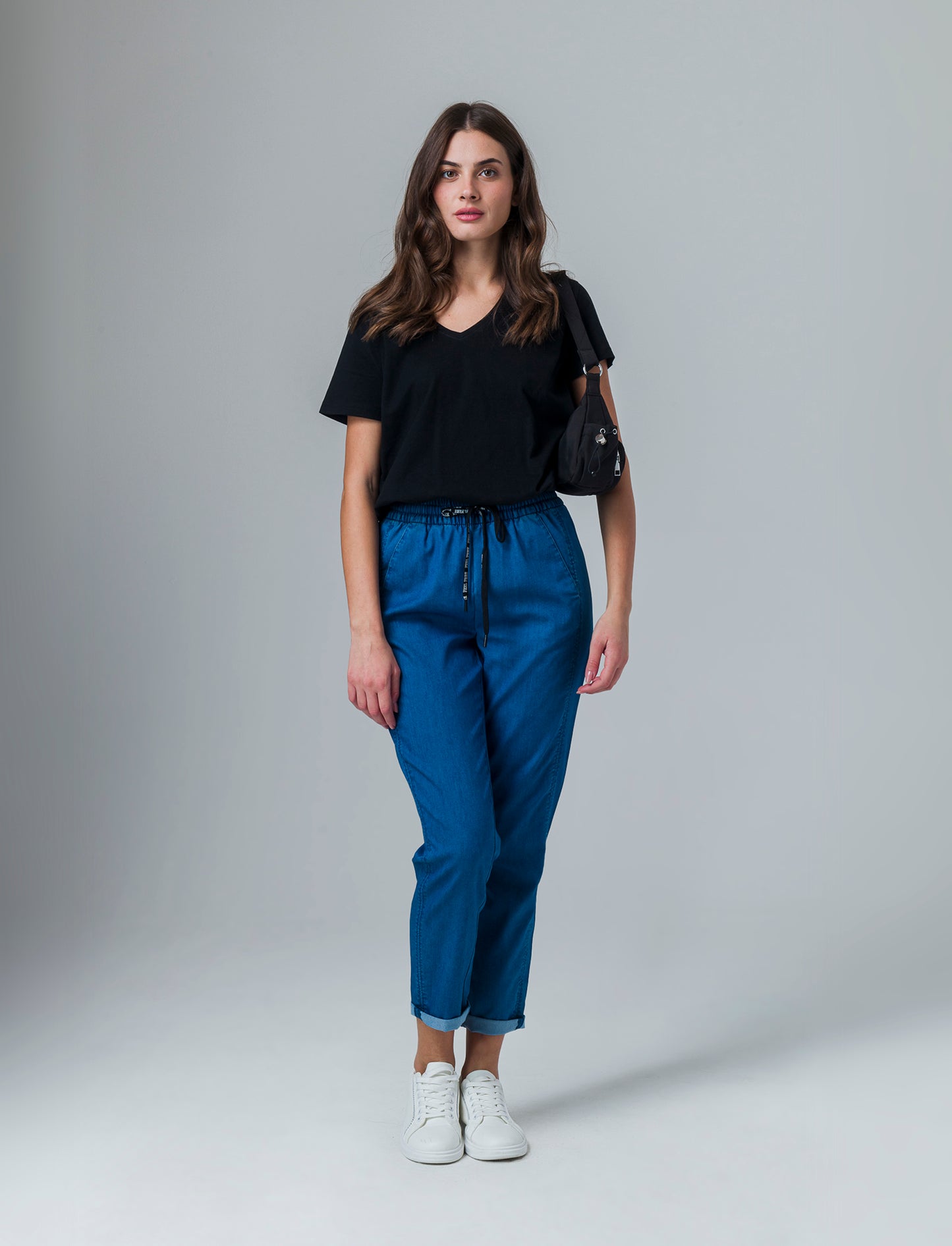 Pantalone con coullisse da donna - Denim