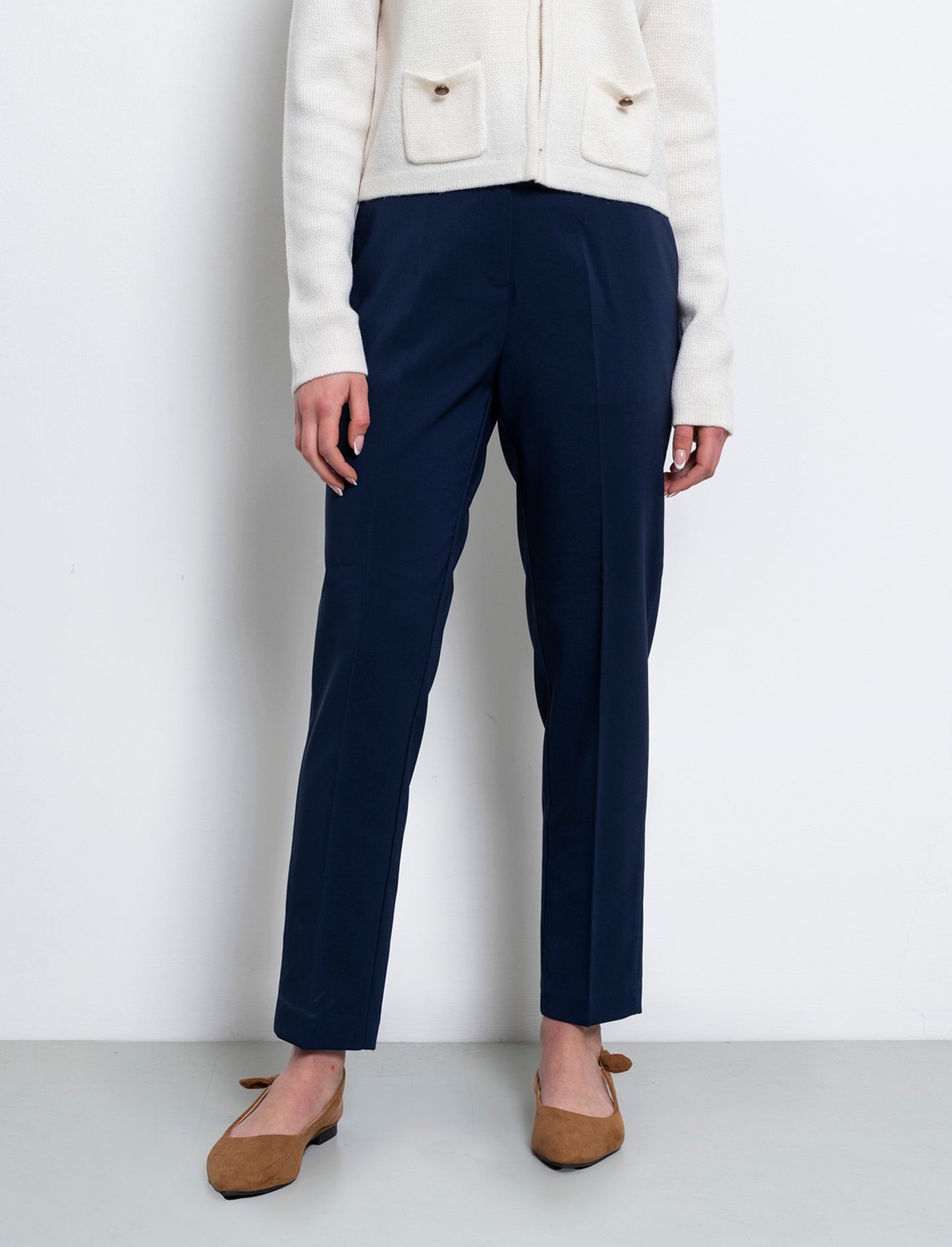 Pantalone skinny con elastico in vita da donna - Blu