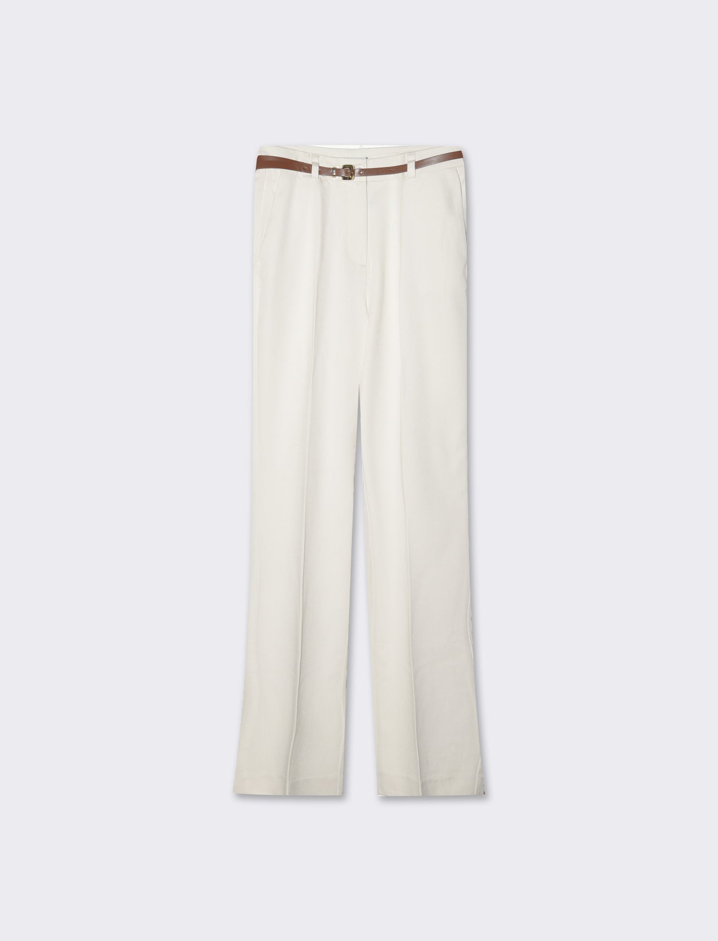 Woman's belted pants for stylish comfort - White