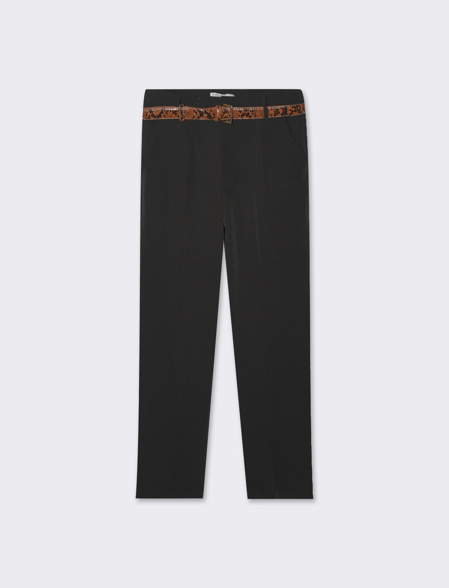 Woman's skinny pants with belt - Black