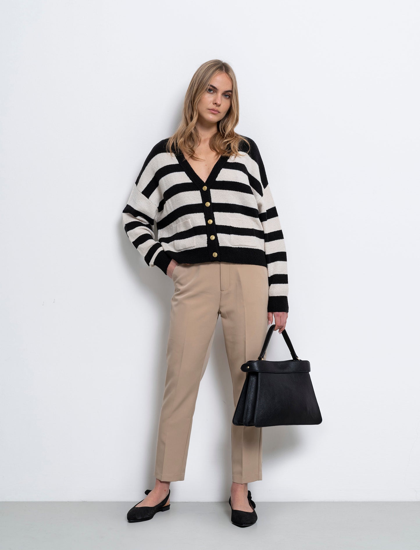 Woman's skinny pants with belt - Beige