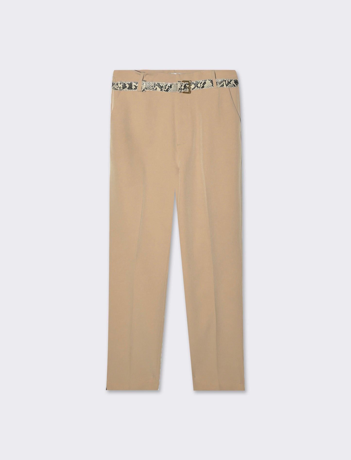 Woman's skinny pants with belt - Beige