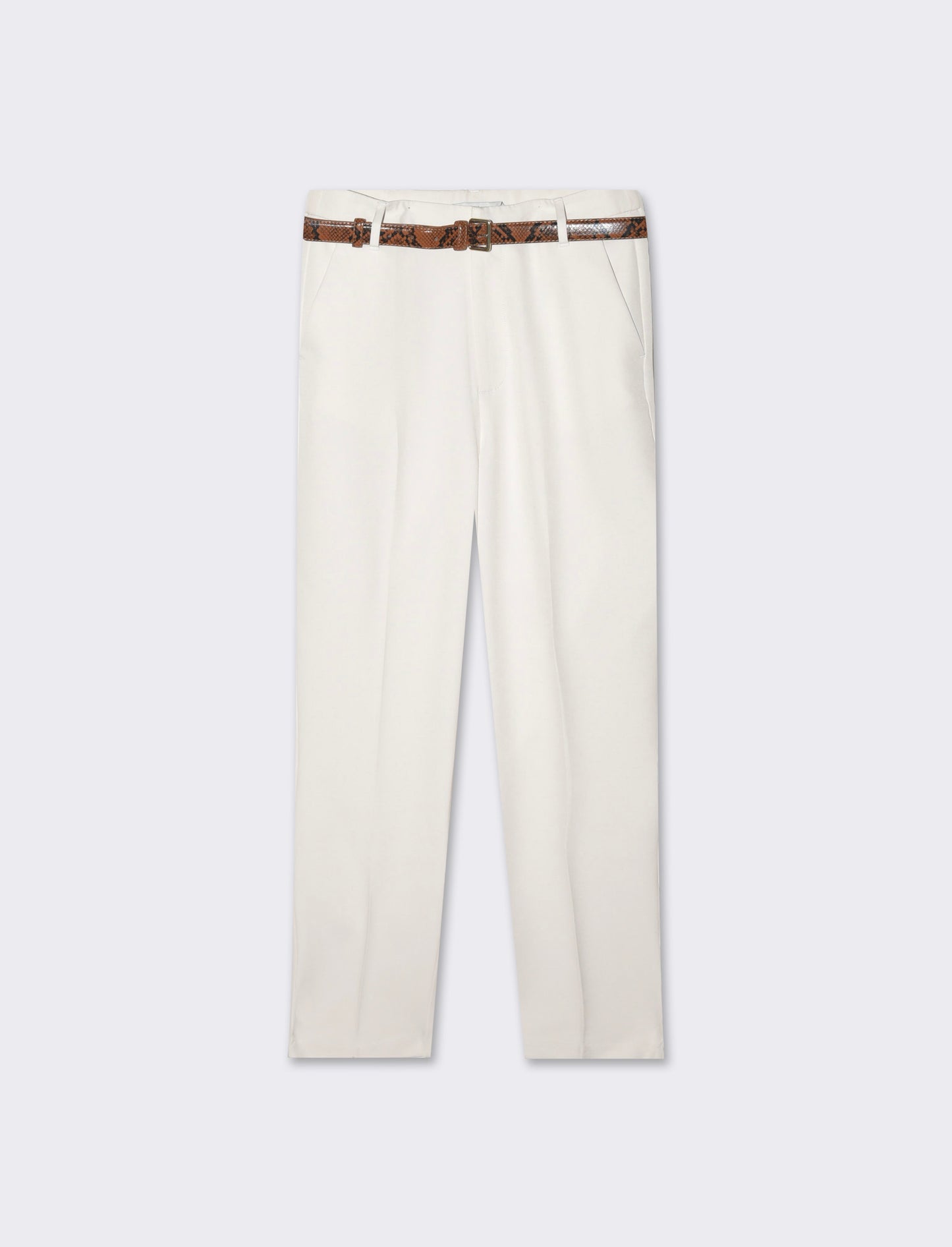 Pantalone skinny con cintura da donna - Bianco panna