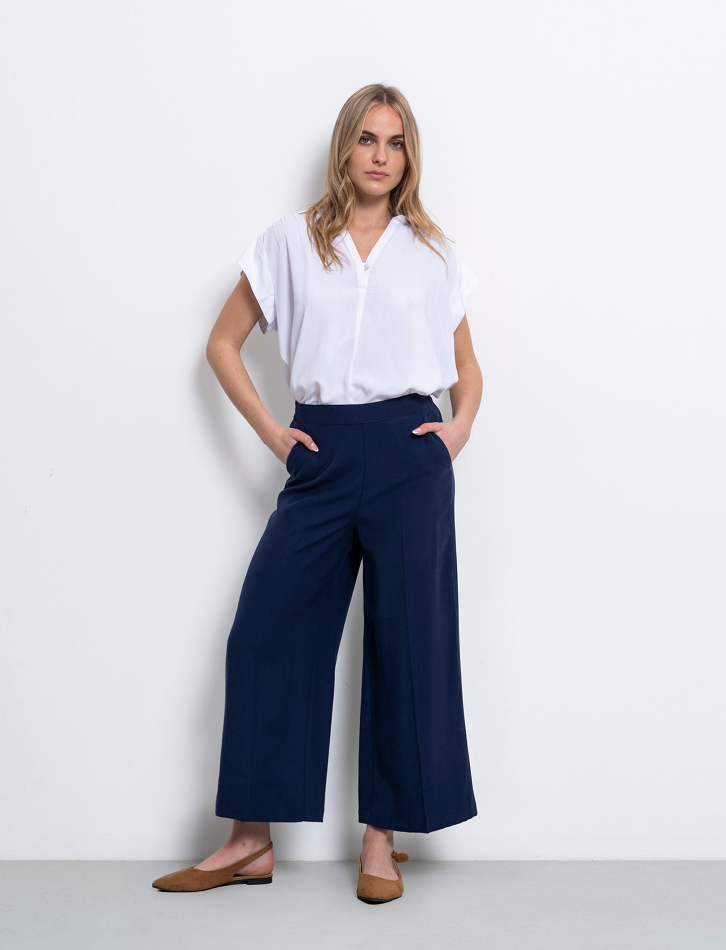 Pantalone culotte da donna - Blu