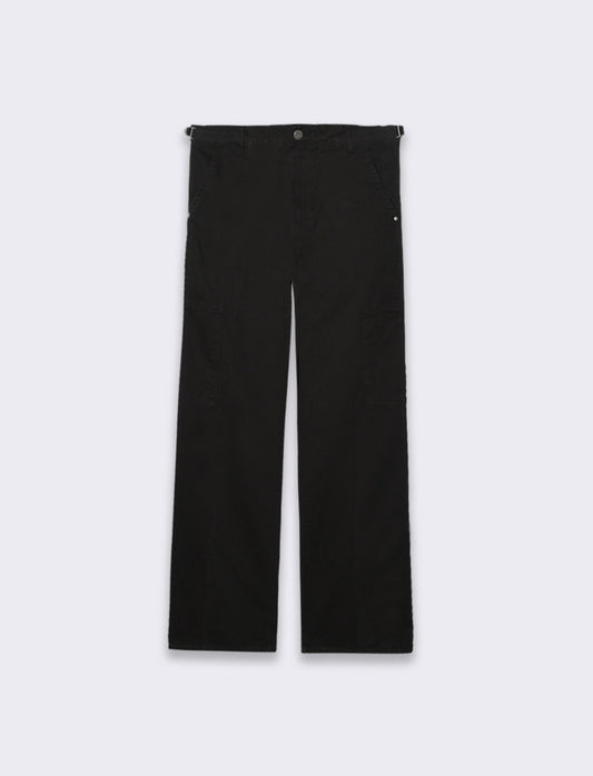 Pantalone cargo con vita regolabile da donna - Nero