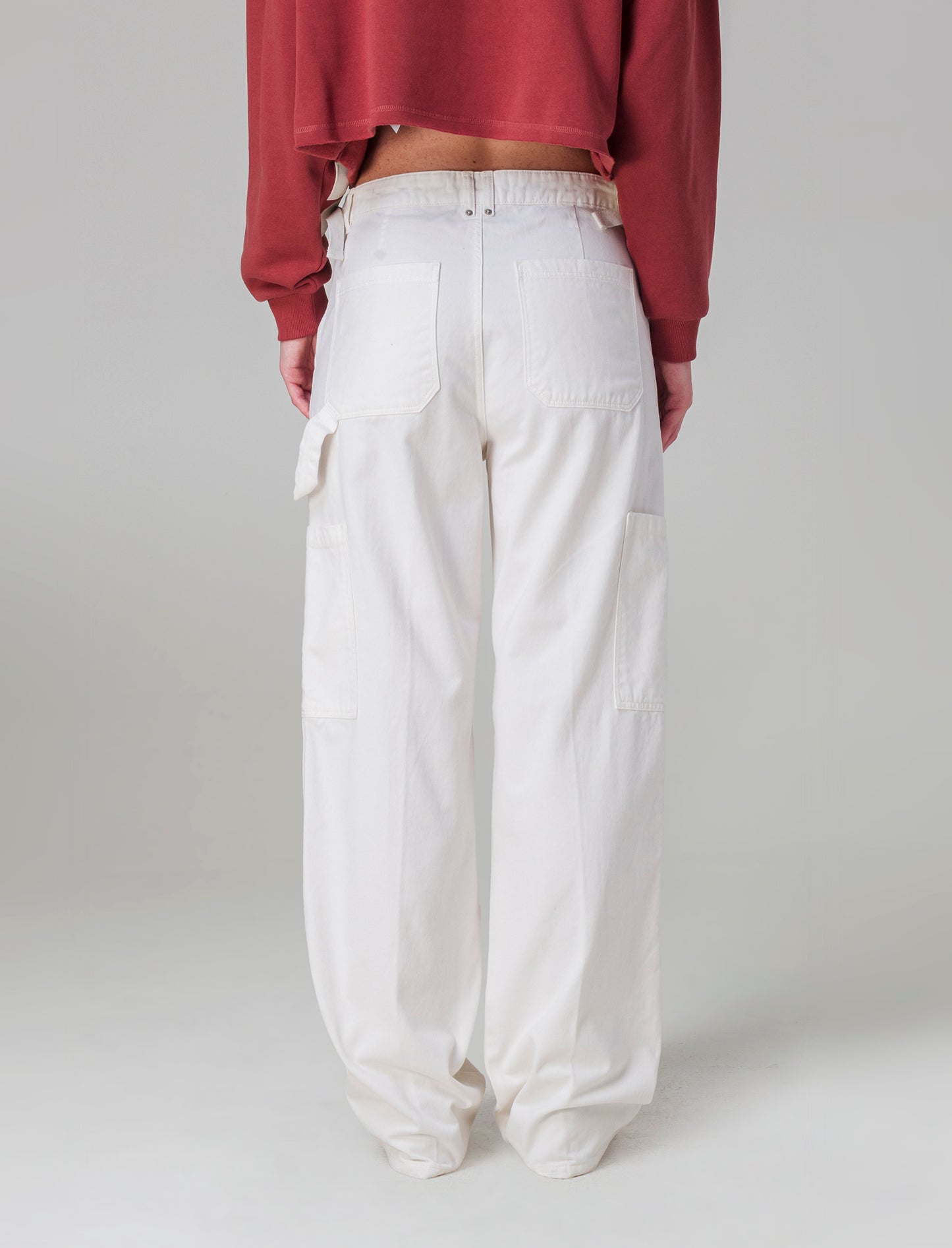 Pantalone cargo con vita regolabile da donna - Avorio