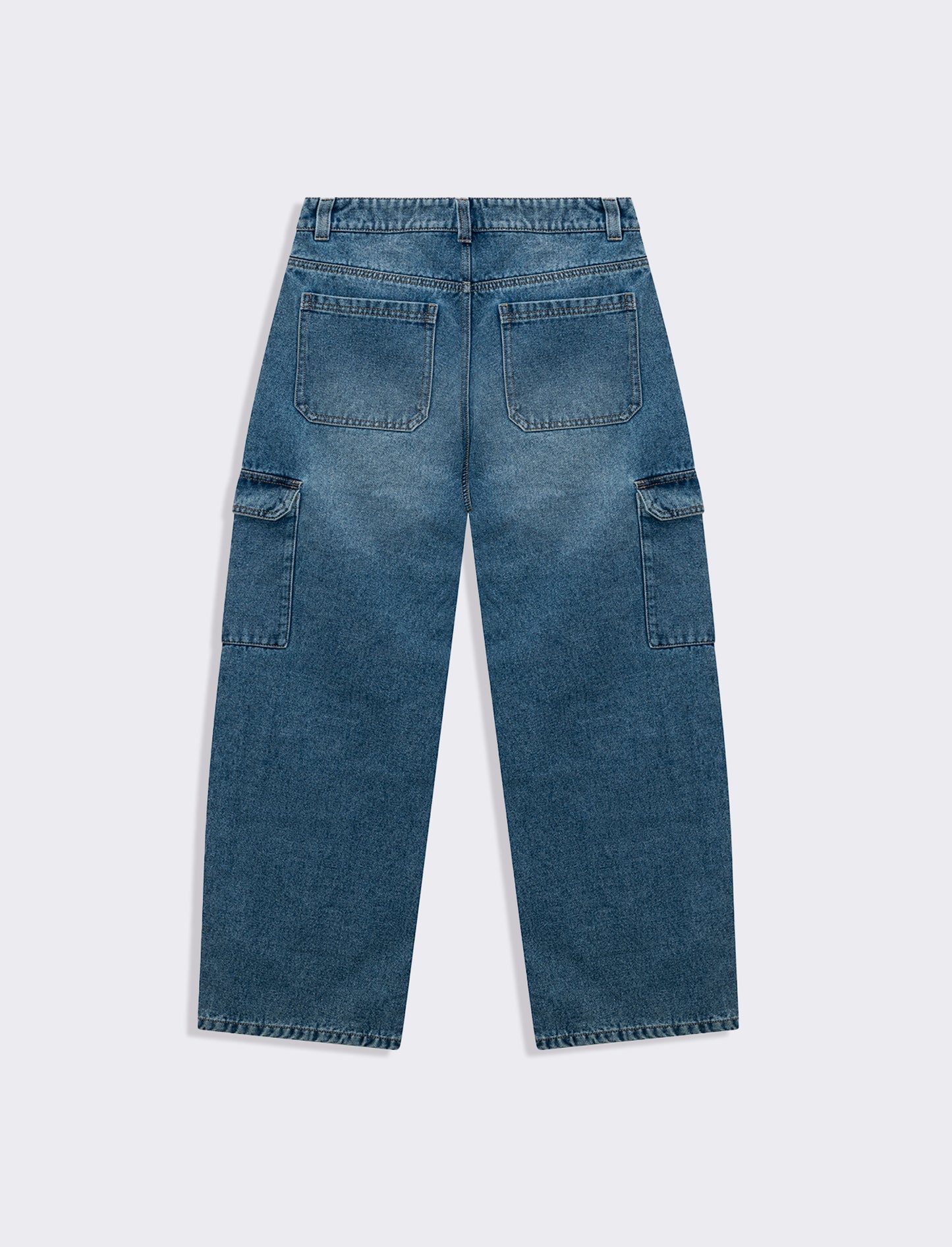 Denim cargo wide leg da donna - Denim