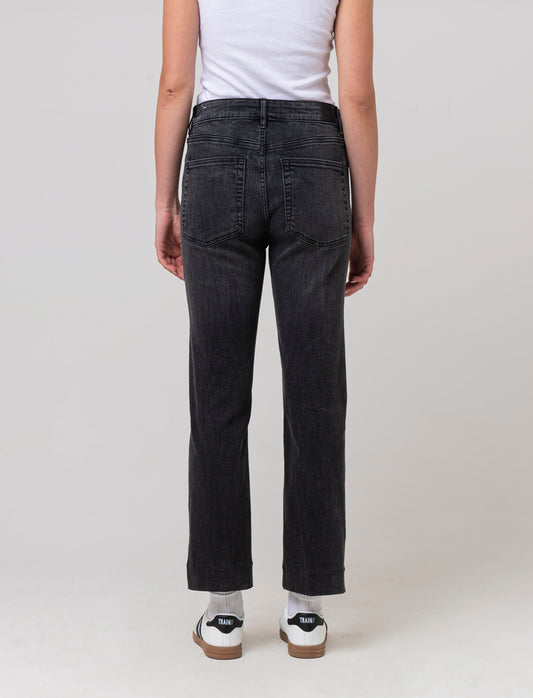 Woman's wide leg ankle jeans - Black