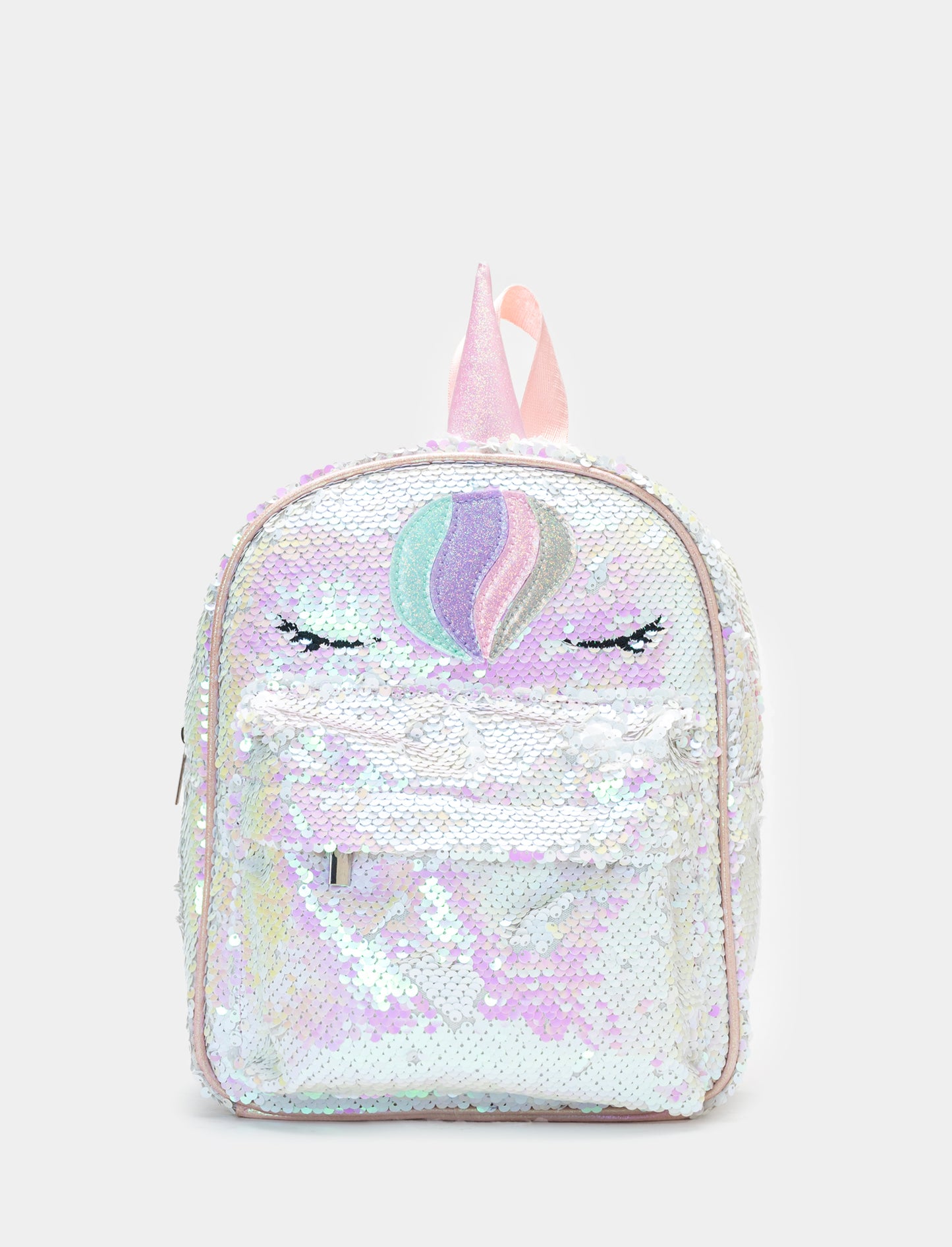 Unicorn Sequin Backpack for Girls - White