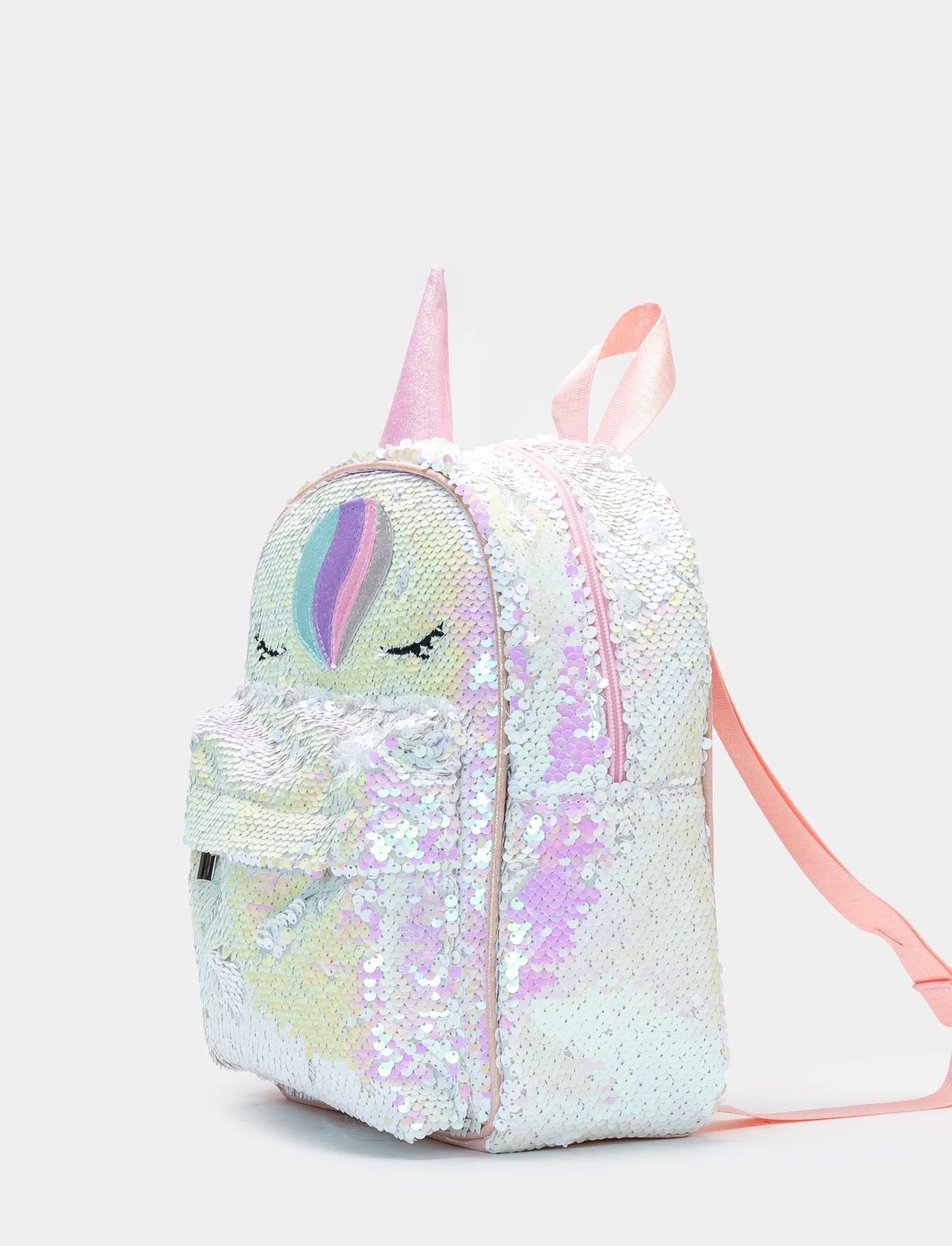 Unicorn Sequin Backpack for Girls - White