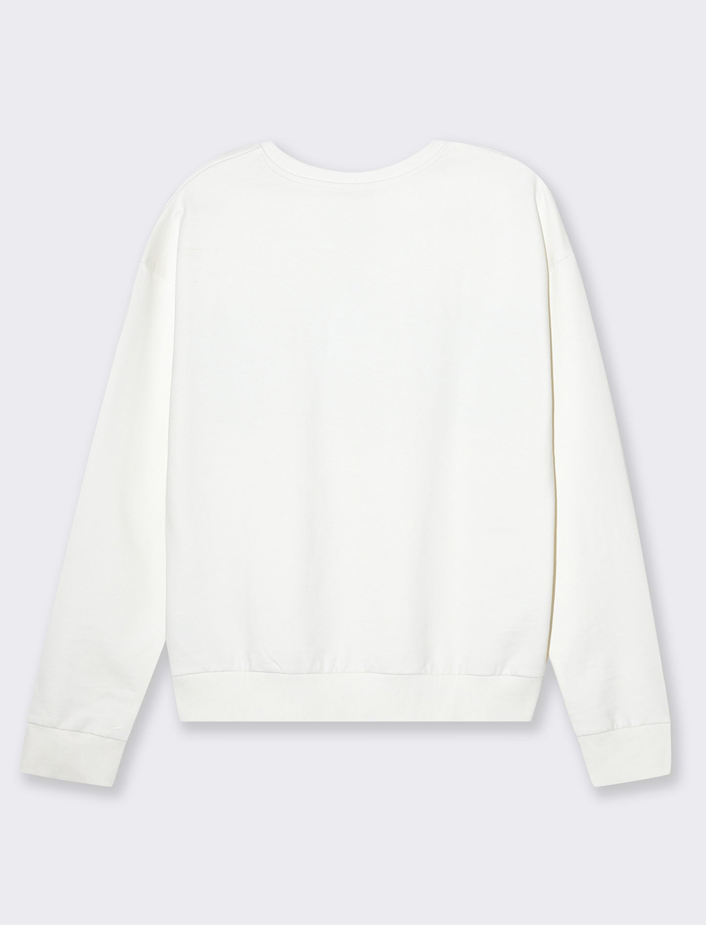 Woman's long sleeve crewneck sweatshirt with embellishments - Beige