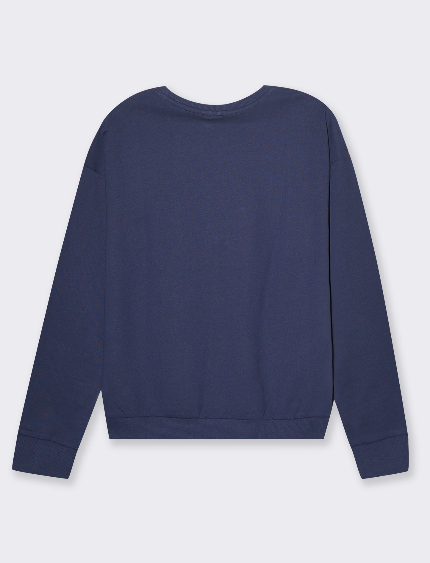 Woman's long sleeve crewneck sweatshirt with embellishments - Blue