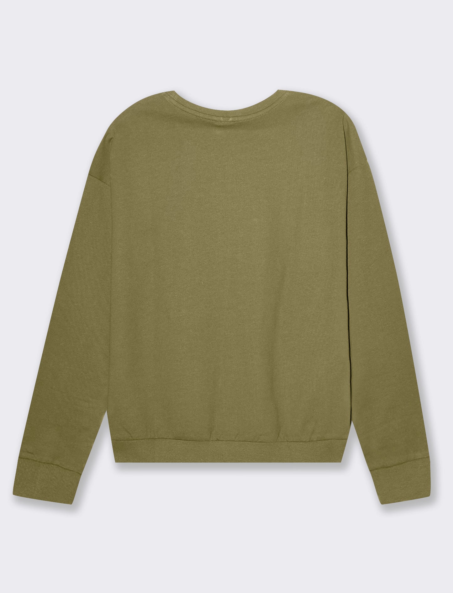 Woman's long sleeve crewneck sweatshirt with embellishments - Green