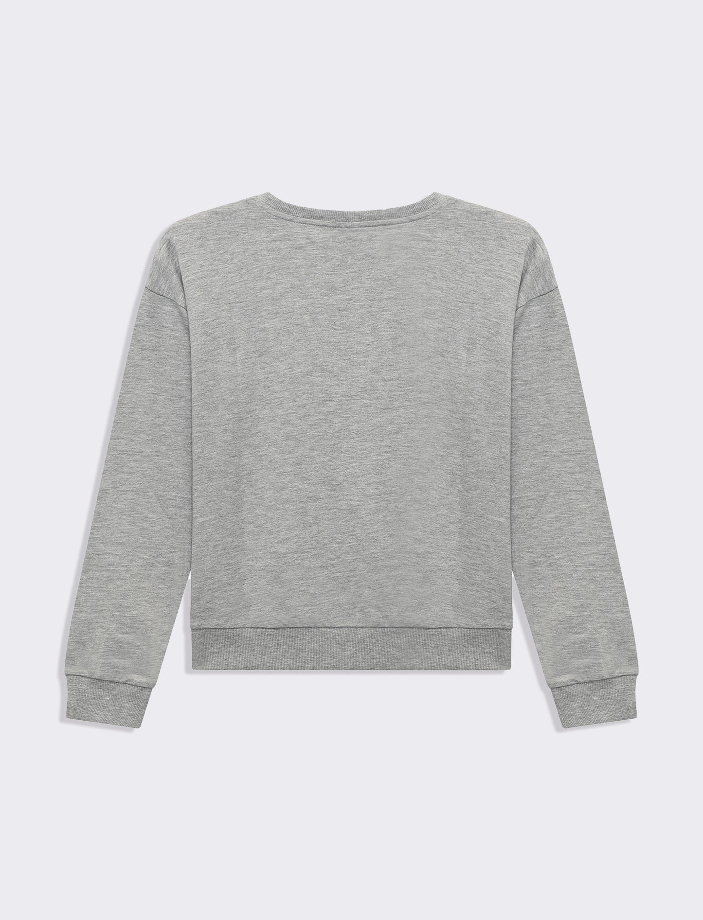 Woman's long sleeve crewneck sweatshirt with embellishments - Grey